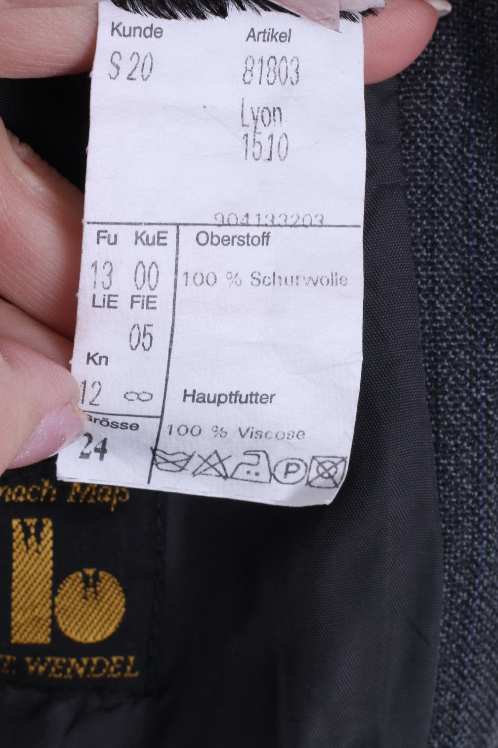 SAKO Giacca da uomo 24 S Giacca monopetto a righe in lana grigio blu