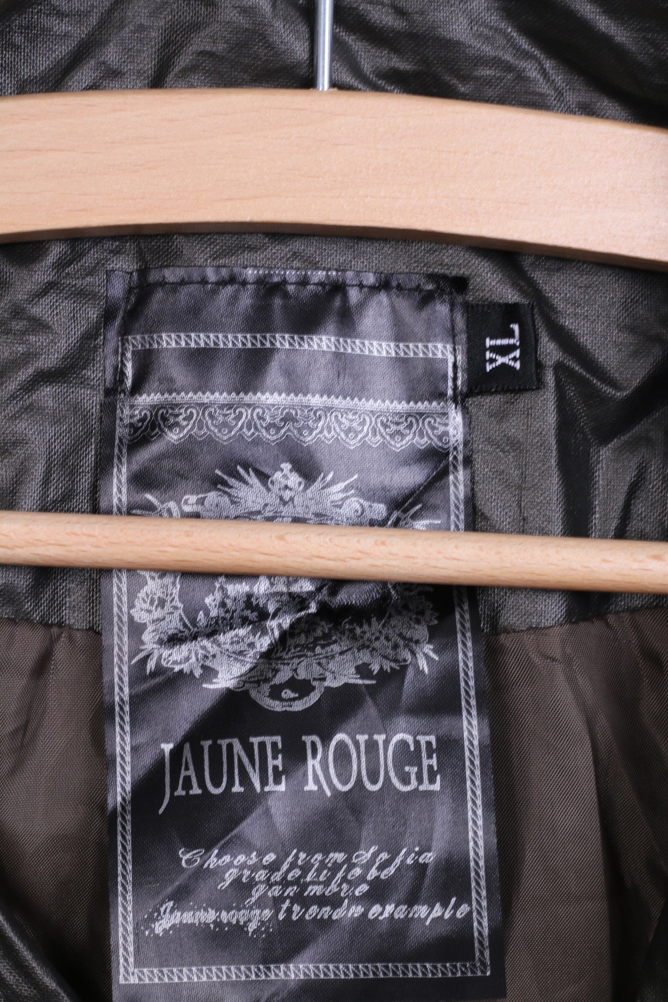 Jaune Rouge Womens XL Jacket Dark Green Double Breasted Wax Cotton