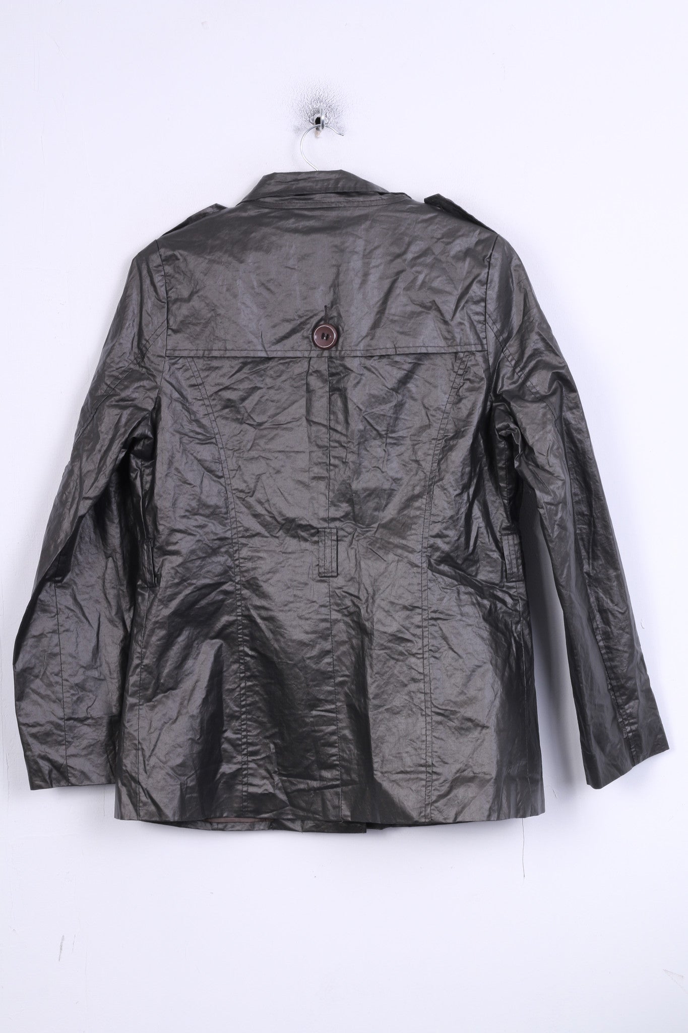 Jaune Rouge Womens XL Jacket Dark Green Double Breasted Wax Cotton