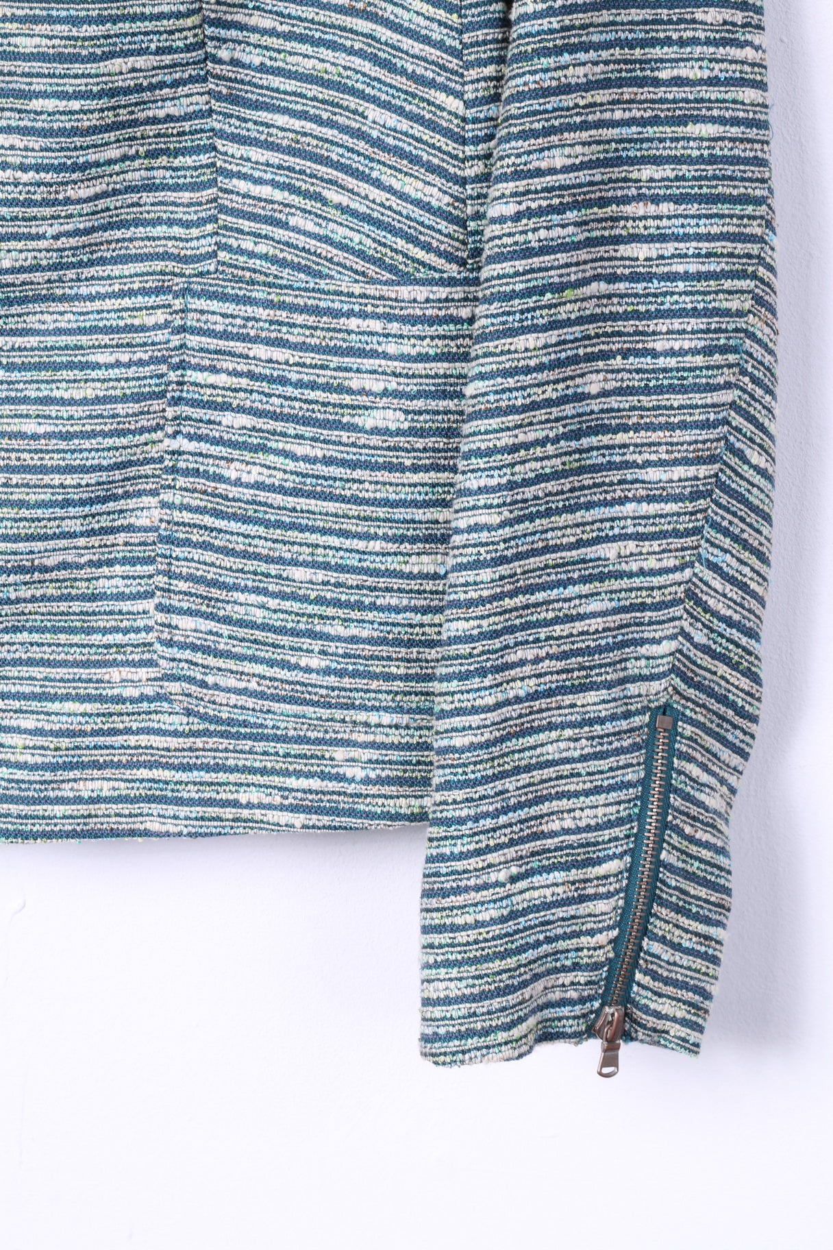 Esprit Donna 18 44 Blazer Verde a righe con colletto rialzato