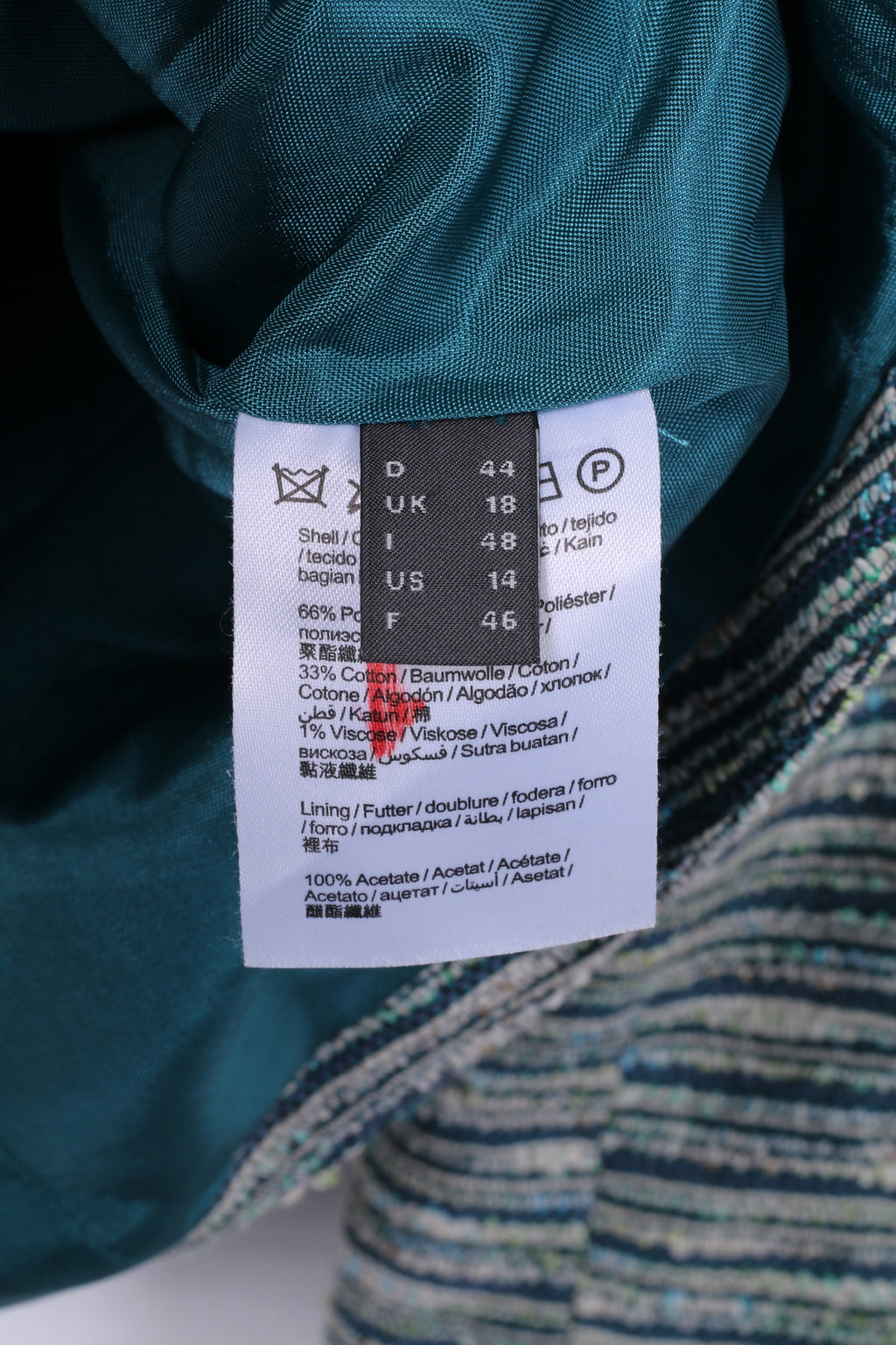 Esprit Femmes 18 44 Blazer Vert Stiped Col Montant Veste Top