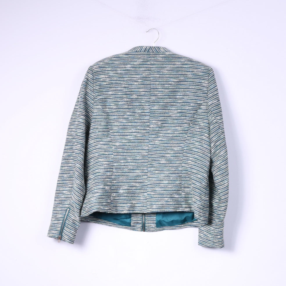 Esprit Femmes 18 44 Blazer Vert Stiped Col Montant Veste Top