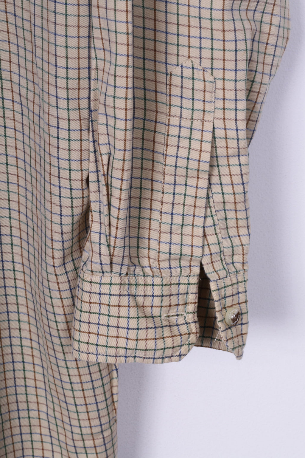 Champion Chemise décontractée M Homme Beige Carreaux Manches Longues Coton Outdoor 