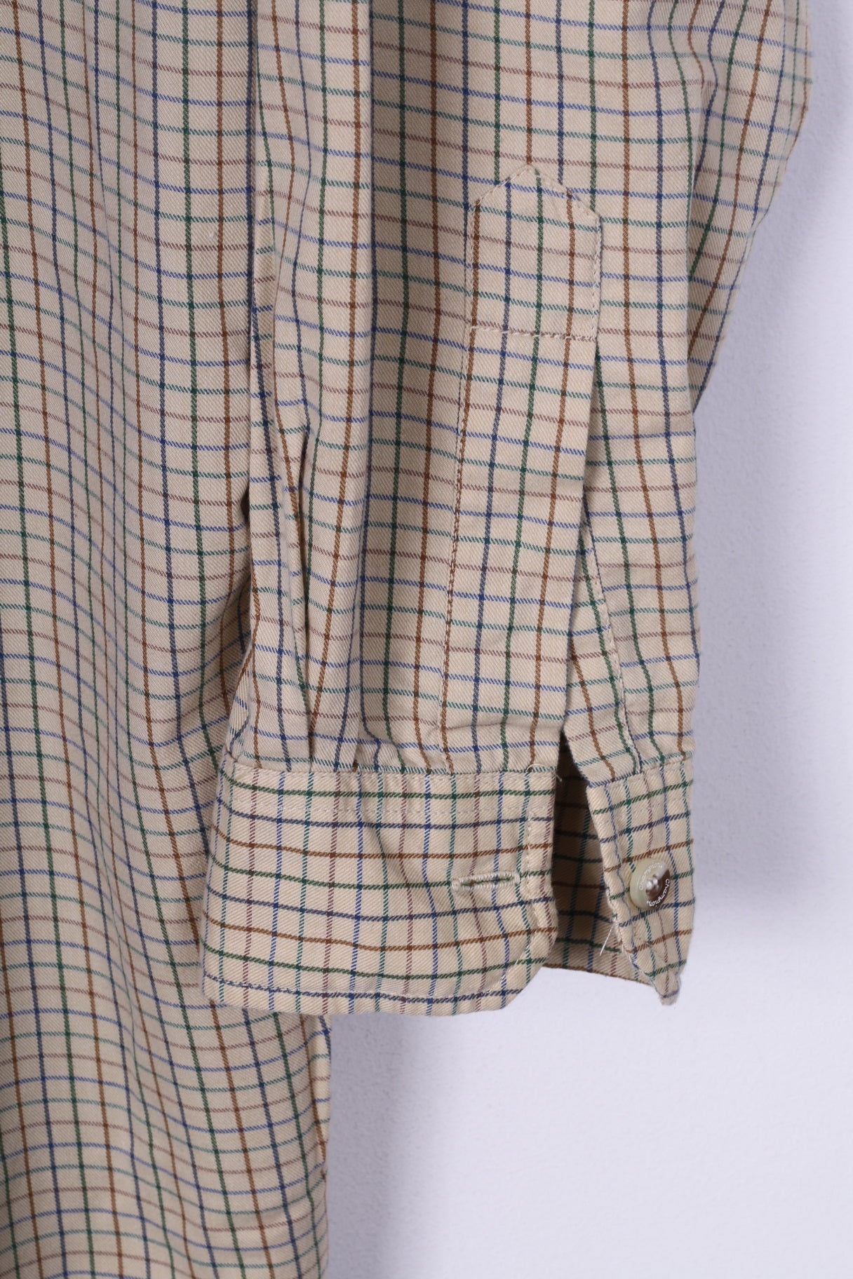 Champion Chemise décontractée M Homme Beige Carreaux Manches Longues Coton Outdoor 