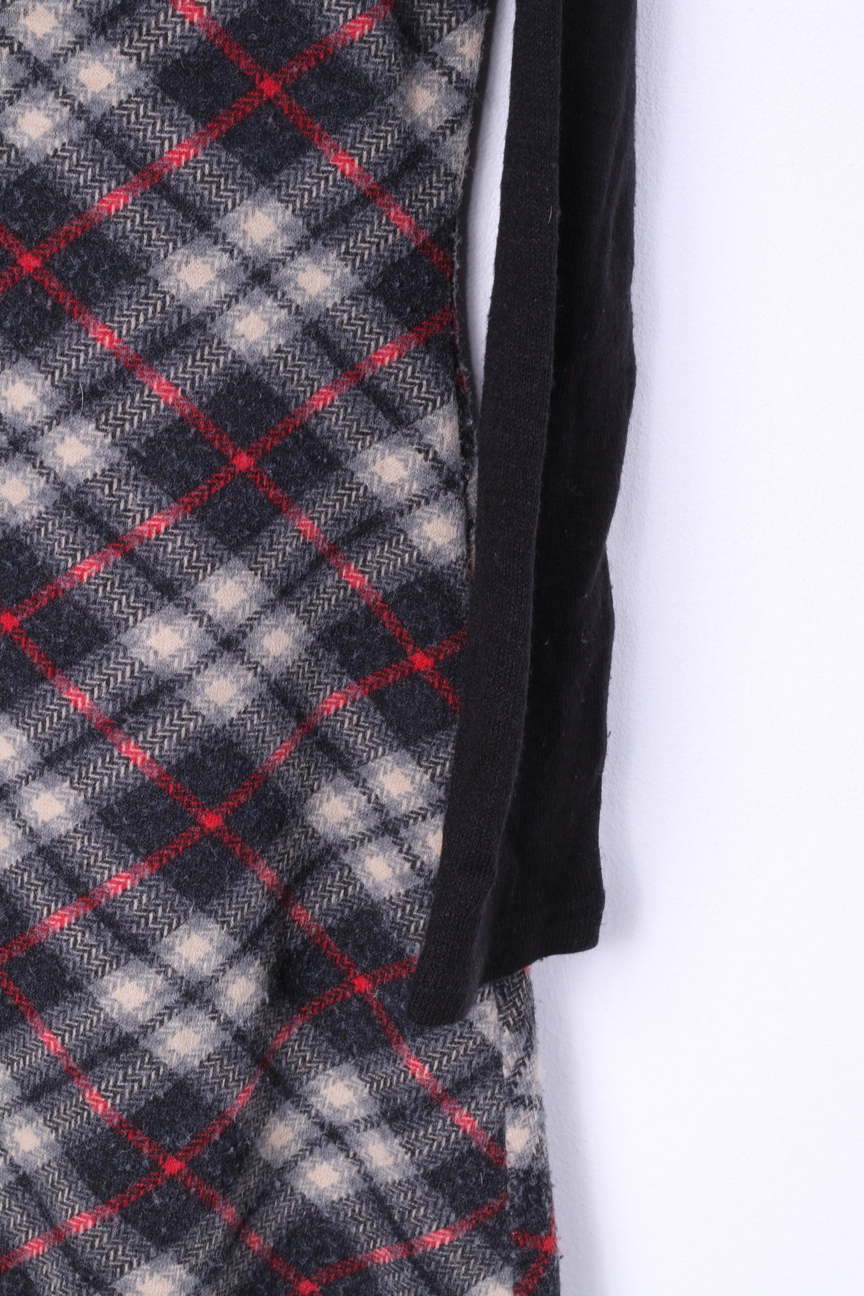 Yumi Womens 38 10 M Midi Dress Long Sleeve Check Black