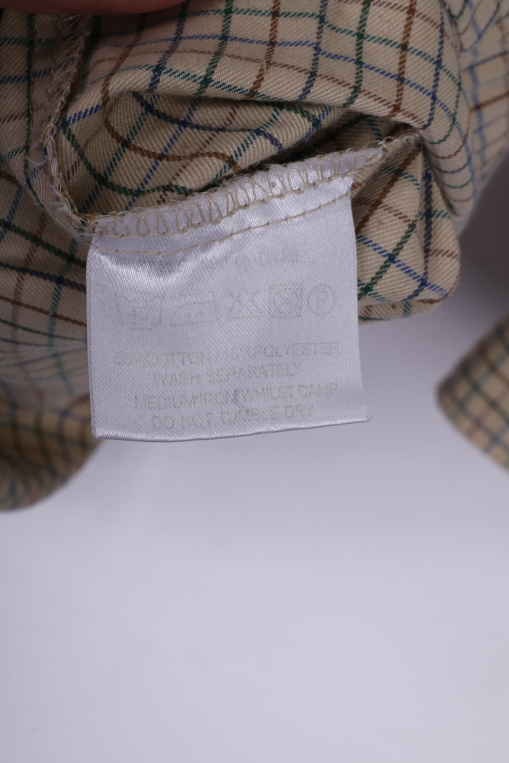 Champion Chemise décontractée M Homme Beige Carreaux Manches Longues Coton Outdoor 