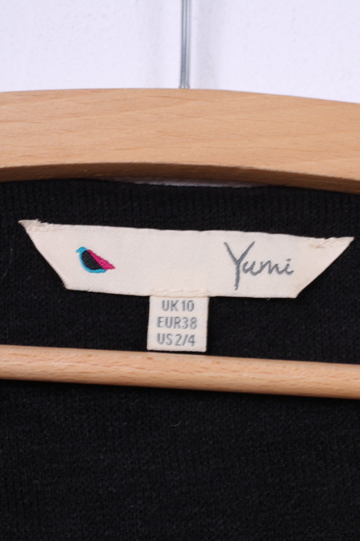 Yumi Womens 38 10 M Midi Dress Long Sleeve Check Black