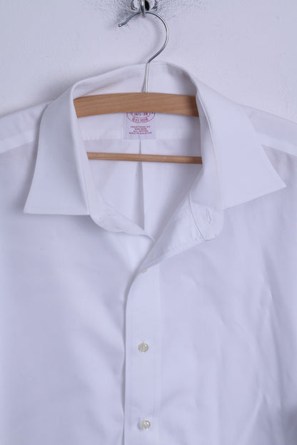 Brooks Brothers Mens 16.5 34 XL Formal Shirt White Cotton Long Sleeve