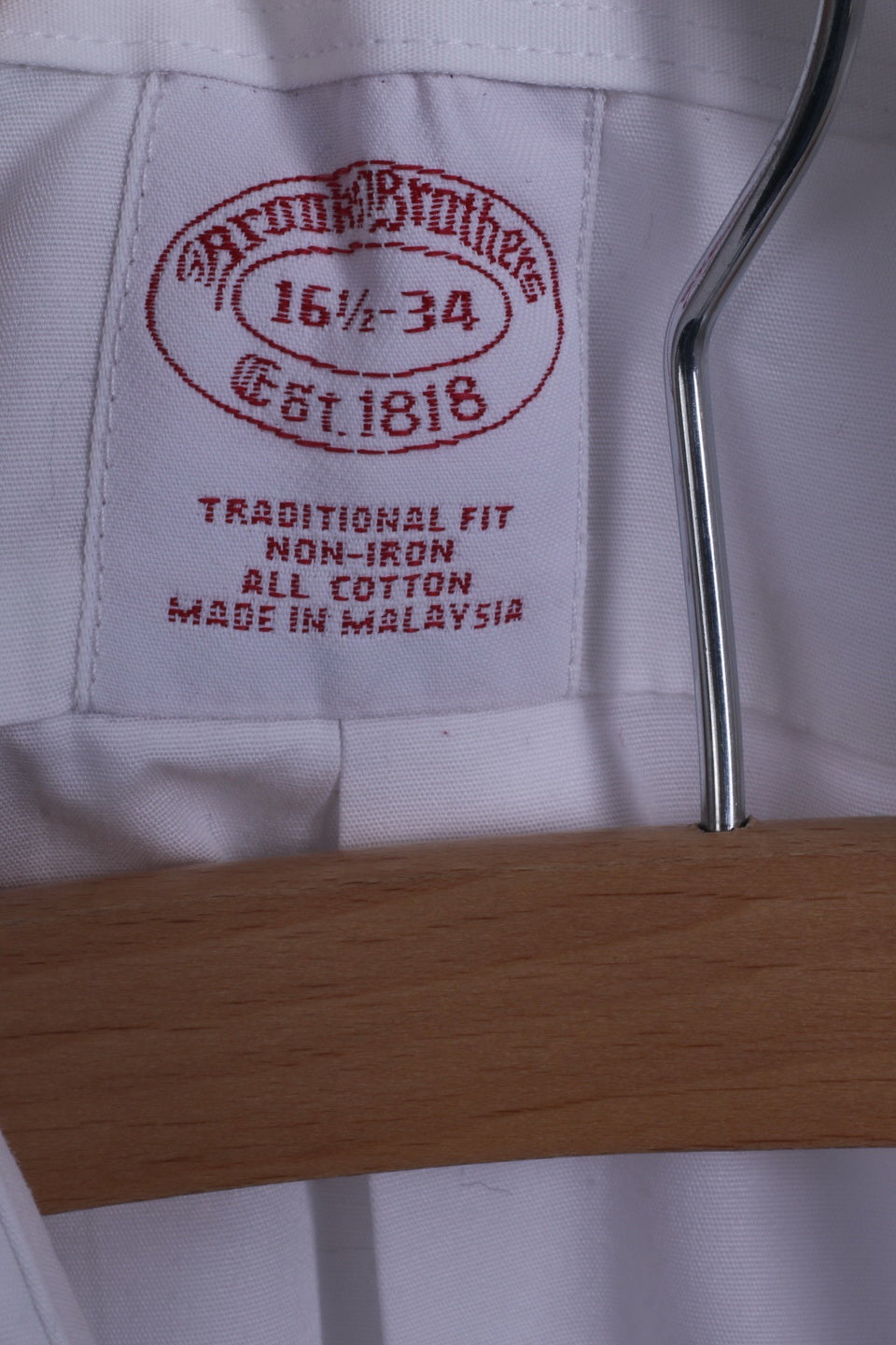Brooks Brothers Chemise formelle pour homme 16,5 34 XL en coton blanc à manches longues