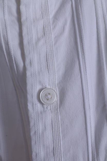 Calvin Klein Mens S Casual Shirt White Modern Fit Cotton Long Sleeve Striped