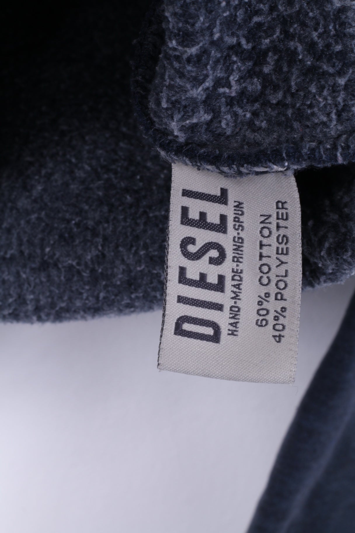 Felpa da uomo Diesel S con cappuccio, blu, abbigliamento sportivo, collo con zip