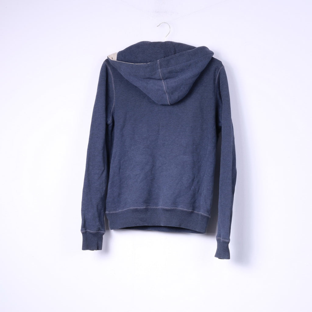 Felpa da uomo Diesel S con cappuccio, blu, abbigliamento sportivo, collo con zip