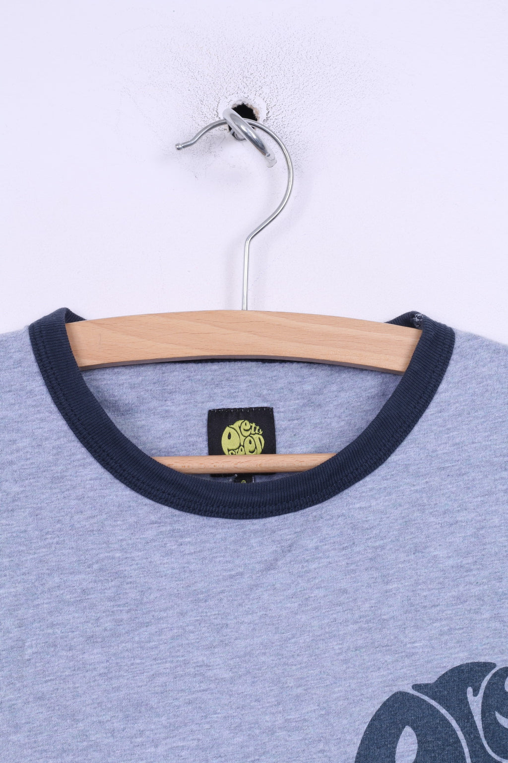 T-shirt da uomo Pretty Green S, girocollo, tasca estiva, in cotone grigio 