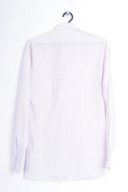 Sir John Mens 38 M Casual Shirt Check White - RetrospectClothes
