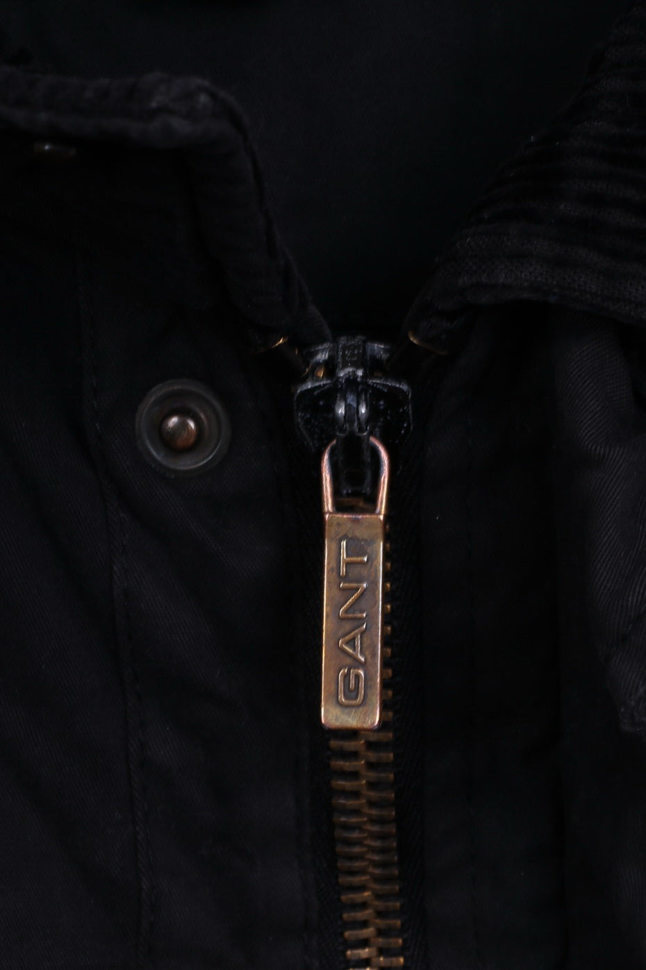 Giacca Gant da uomo M Harrington in cotone nero con cerniera intera