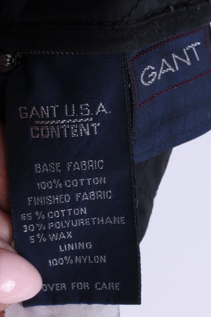 Giacca Gant da uomo M Harrington in cotone nero con cerniera intera