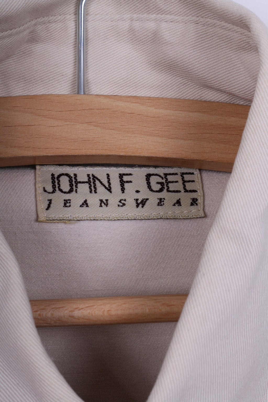 John F.Gee Jeanswear Camicia casual da uomo 41/42 XL Jeans Bottoni dettagliati beige