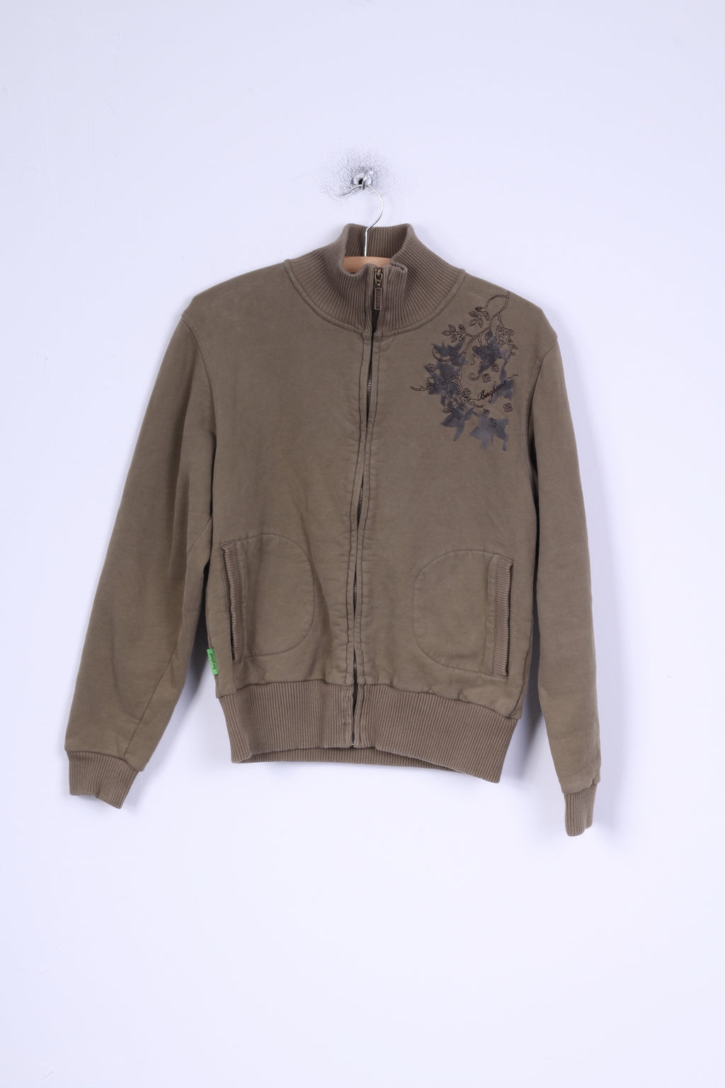 Berghaus Femme 14 M Sweatshirt Vert Coton Zippé Sportswear