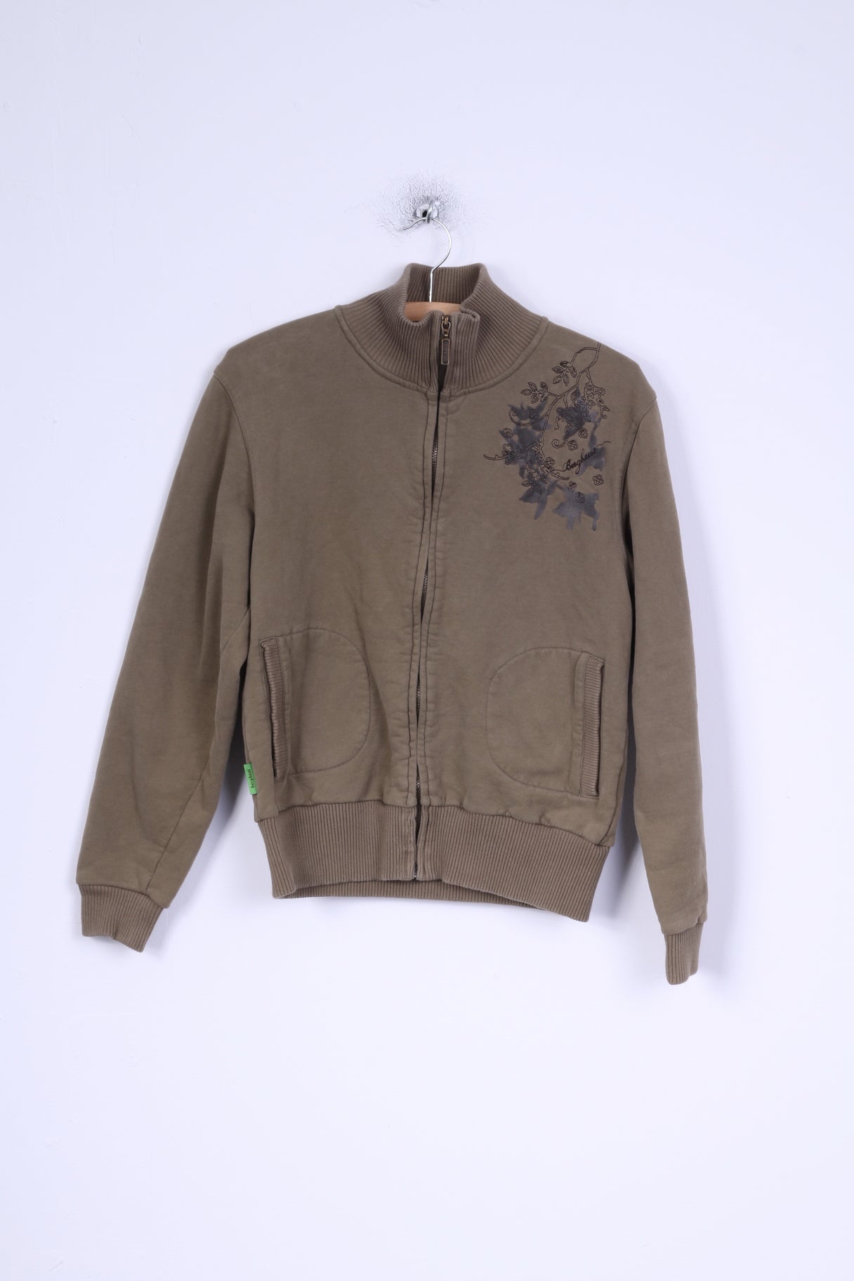 Berghaus Womens 14 M Sweatshirt Green Cotton Zippered Sportswear