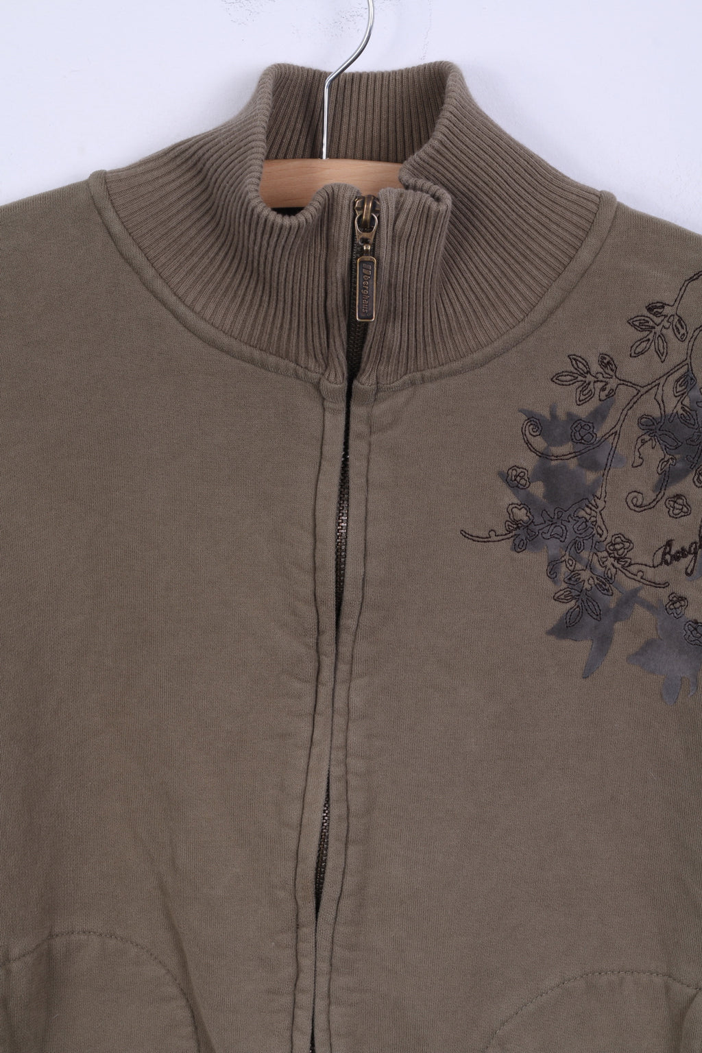 Berghaus Femme 14 M Sweatshirt Vert Coton Zippé Sportswear