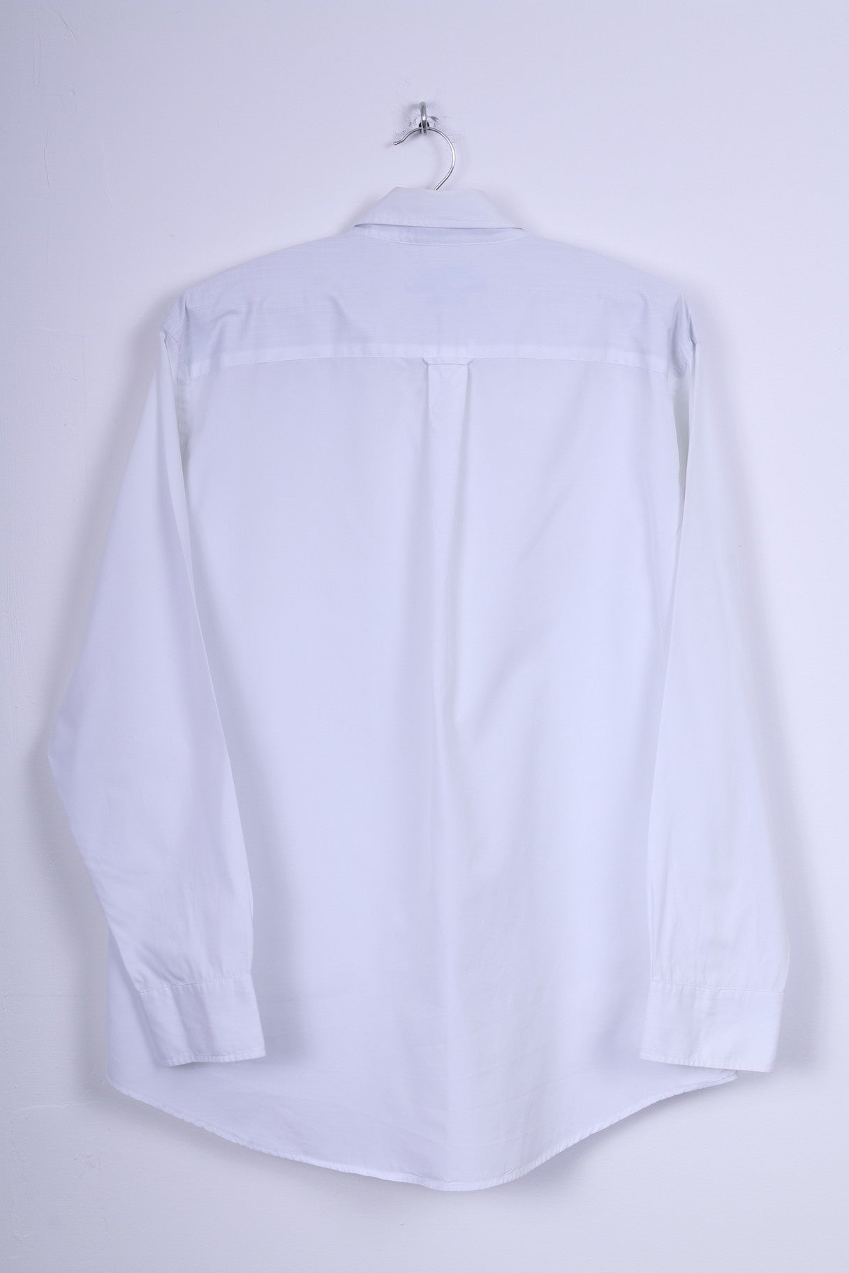 Barbour Mens 41/42 L Casual Shirt White Two Fold Cotton Long Sleeve