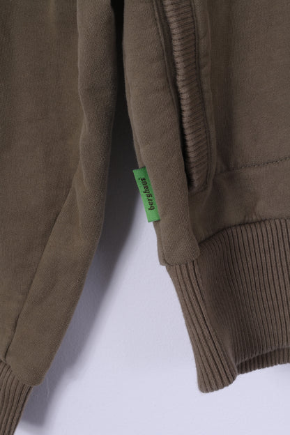 Berghaus Womens 14 M Sweatshirt Green Cotton Zippered Sportswear