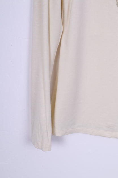 Versace Jeans Couture Camicia da donna M Crema elasticizzata con grande scollatura
