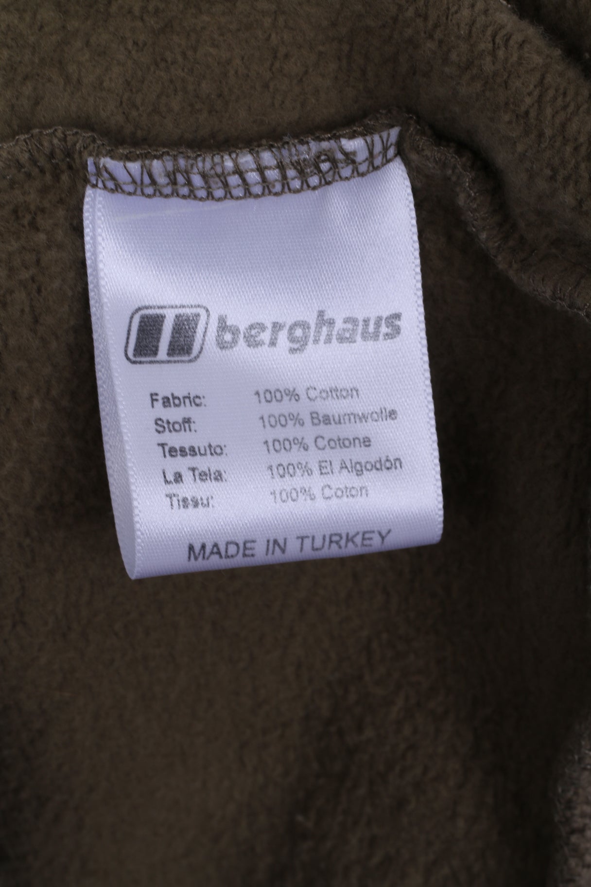 Berghaus Womens 14 M Sweatshirt Green Cotton Zippered Sportswear