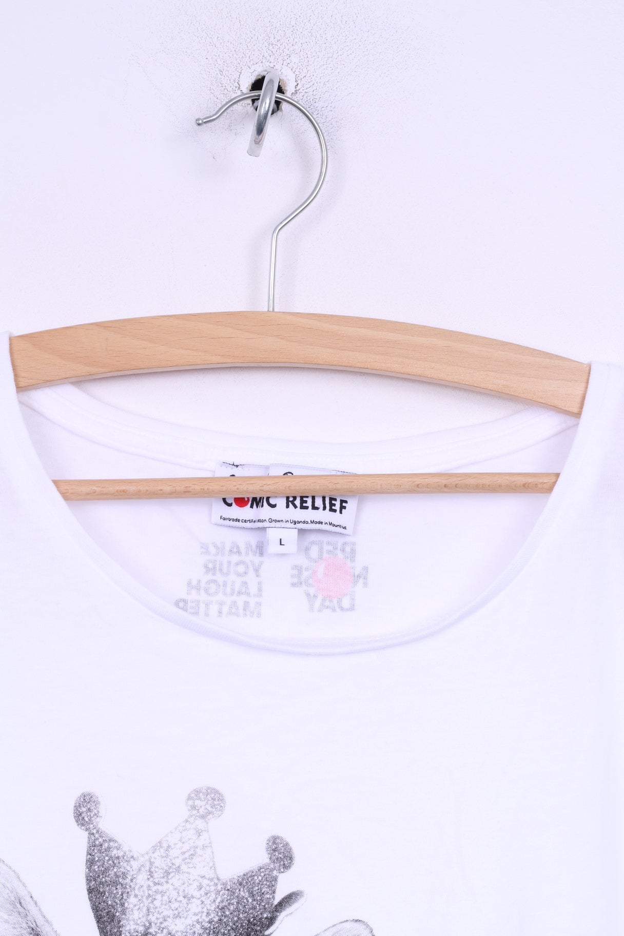 T-shirt da donna L con grafica Comic Relief Greated Eleanor di Rankin Cat Red Nose in cotone bianco 