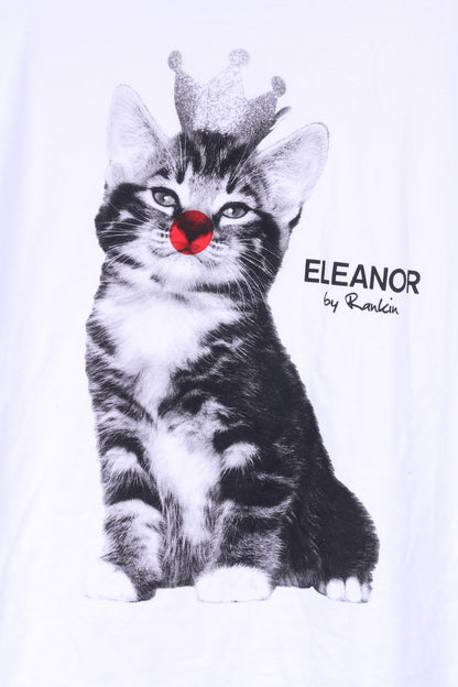 Comic Relief Womens L T-Shirt Graphic Greated Eleanor By Rankin Cat Red Nose white Cotton
