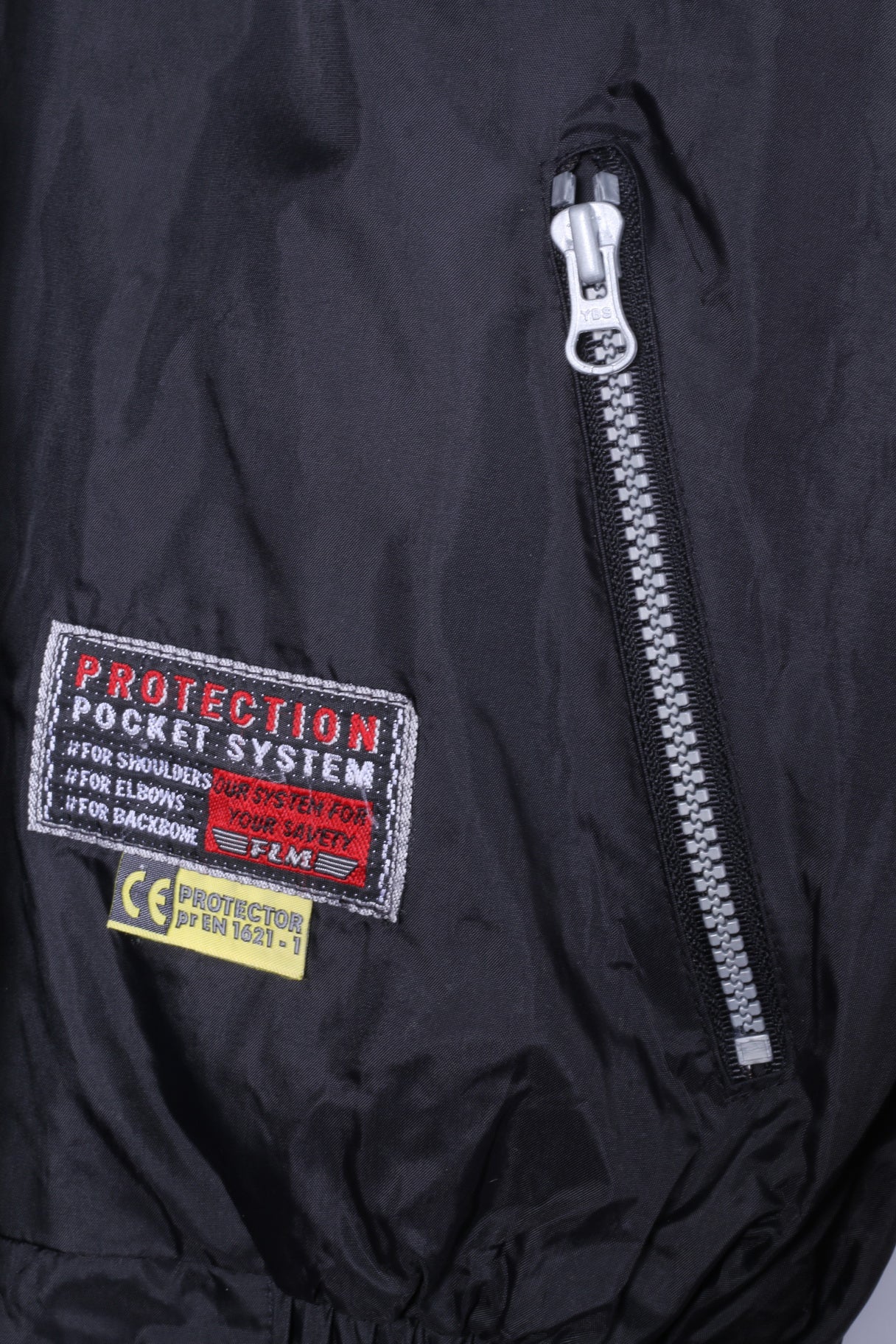 FLM Polo Mens L Racing Jacket Noir Greyhound Moto Textile Haut