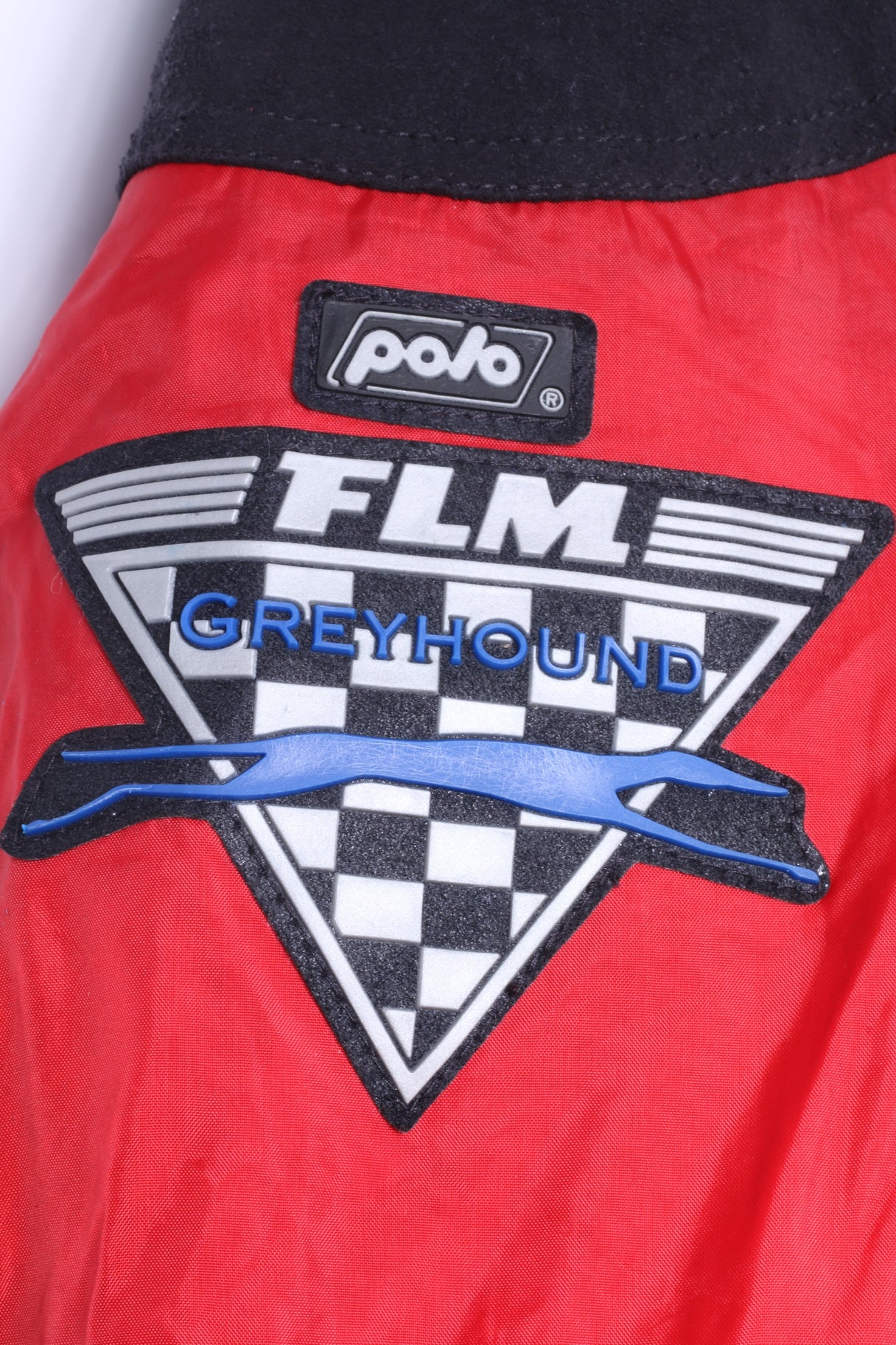 FLM Polo Mens L Racing Jacket Black Greyhound Motocycle Textile Top