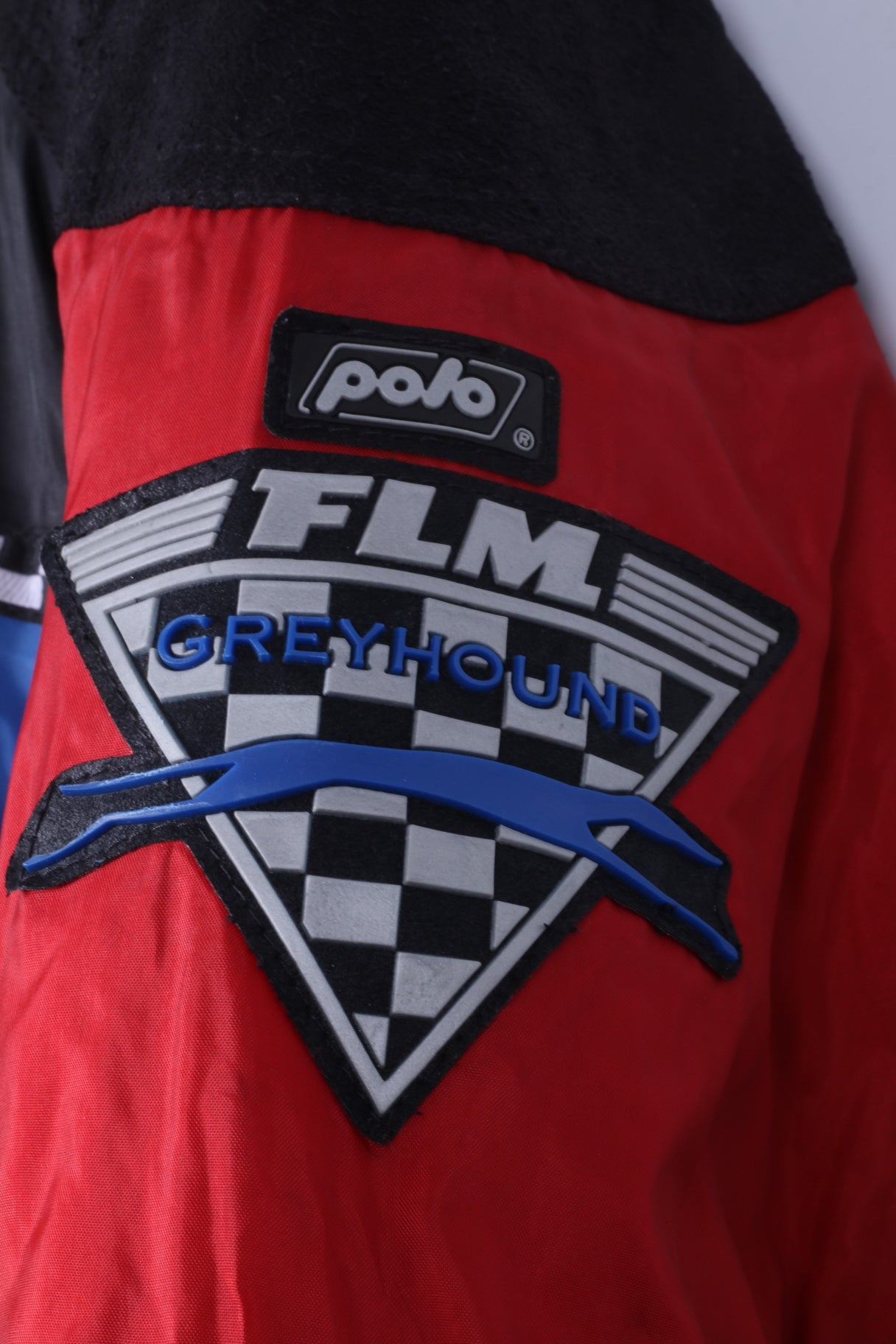 FLM Polo Mens L Racing Jacket Noir Greyhound Moto Textile Haut
