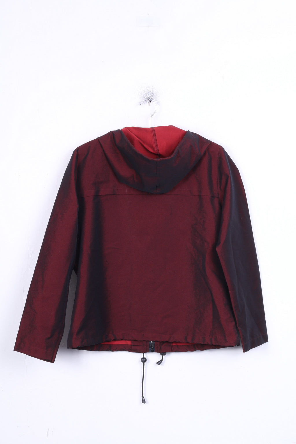 Madeleine Womens 40 L Blazer Jacket Shiny Red Hood Vintage - RetrospectClothes