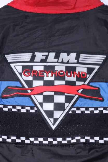 FLM Polo Mens L Racing Jacket Black Greyhound Motocycle Textile Top