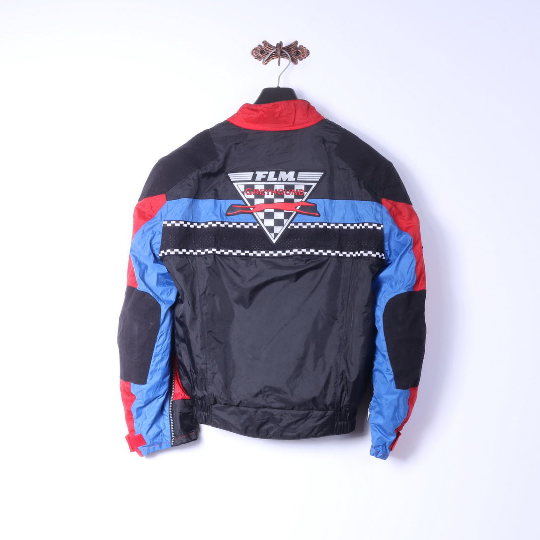 FLM Polo Mens L Racing Jacket Noir Greyhound Moto Textile Haut