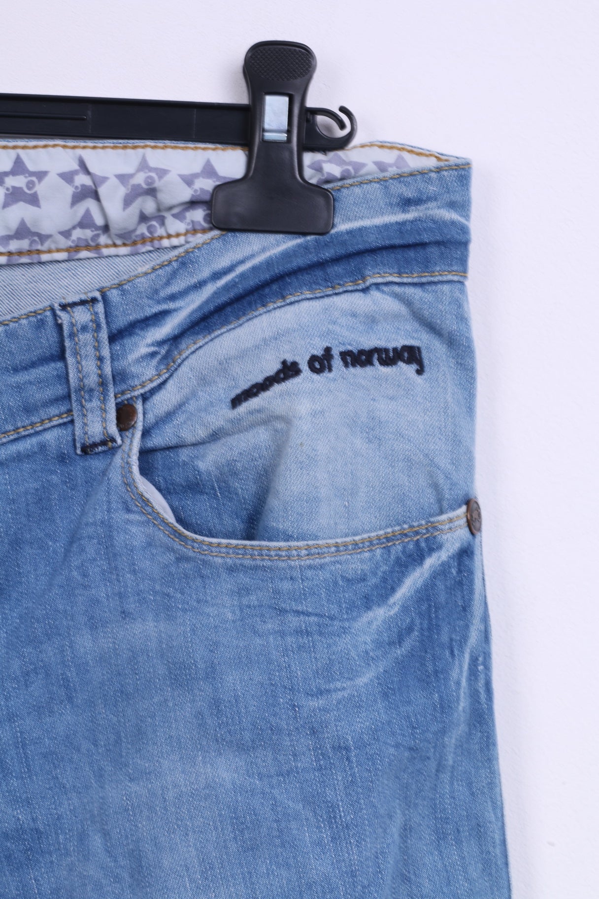 Moods of Norway Mens W36 L32 Trousers Cotton Light Blue