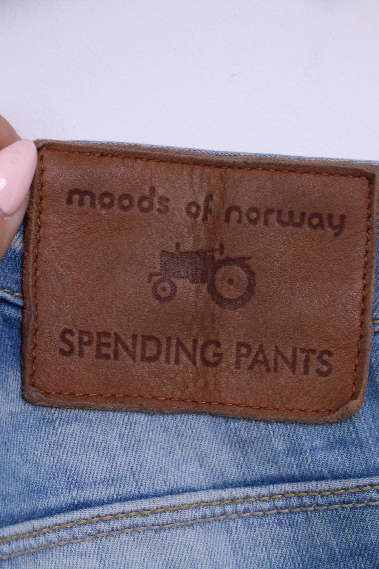 Moods of Norway Mens W36 L32 Trousers Cotton Light Blue