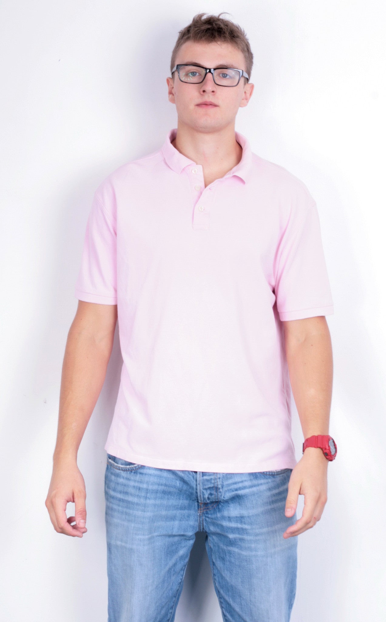 Racing Green Mens XL Polo Shirt Short Sleeve Pink Standard Fit - RetrospectClothes