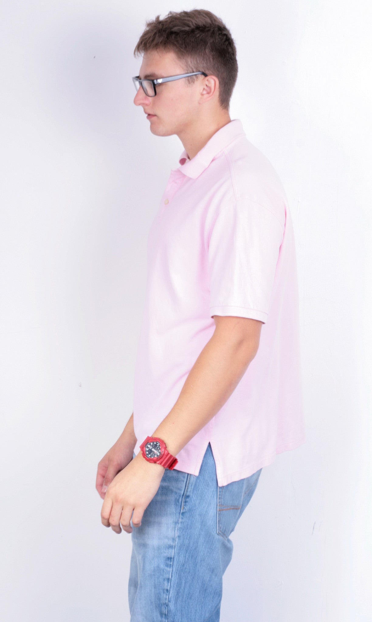 Racing Green Mens XL Polo Shirt Short Sleeve Pink Standard Fit - RetrospectClothes