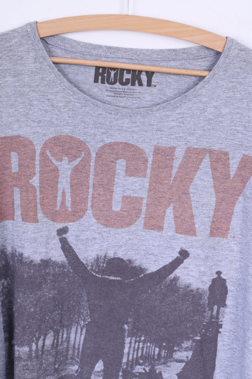 Rocky T-Shirt XXL Homme Gris Coton Graphique Boxe Rocky Balboa