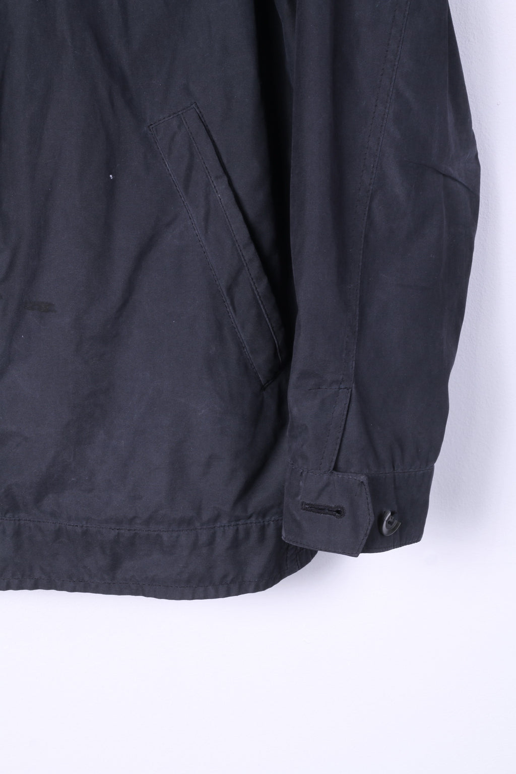 Pier Angelin Mens 44 54 XL Bomber Jacket Lightweight Navy Buttoned Top