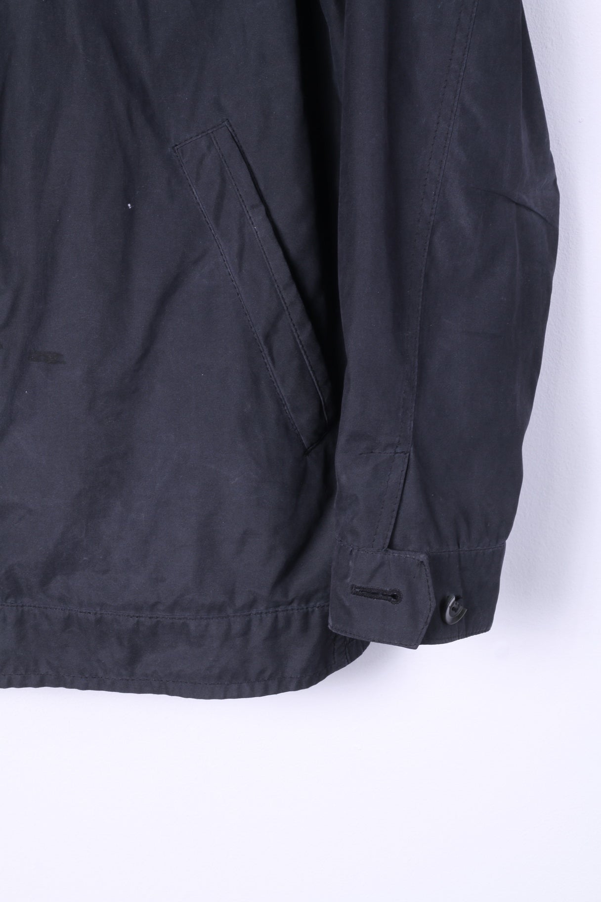 Pier Angelin Mens 44 54 XL Bomber Jacket Lightweight Navy Buttoned Top