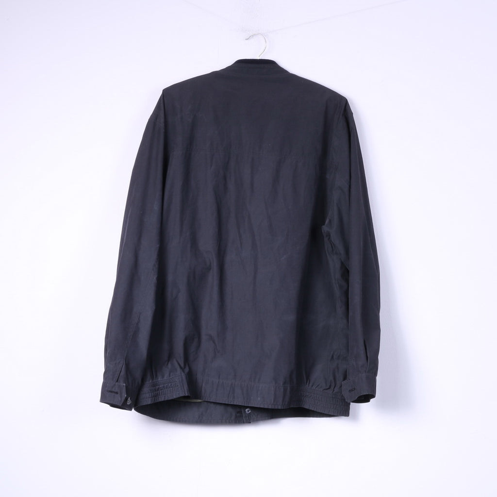 Pier Angelin Mens 44 54 XL Bomber Jacket Lightweight Navy Buttoned Top
