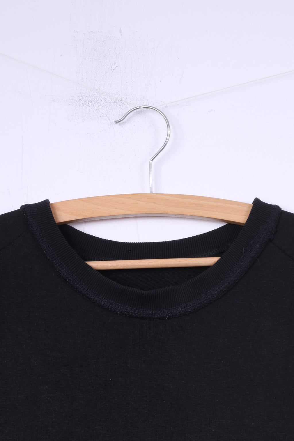 Oviesse Women M Sweatshirt Noir Coton Ras du Cou Top Jumper