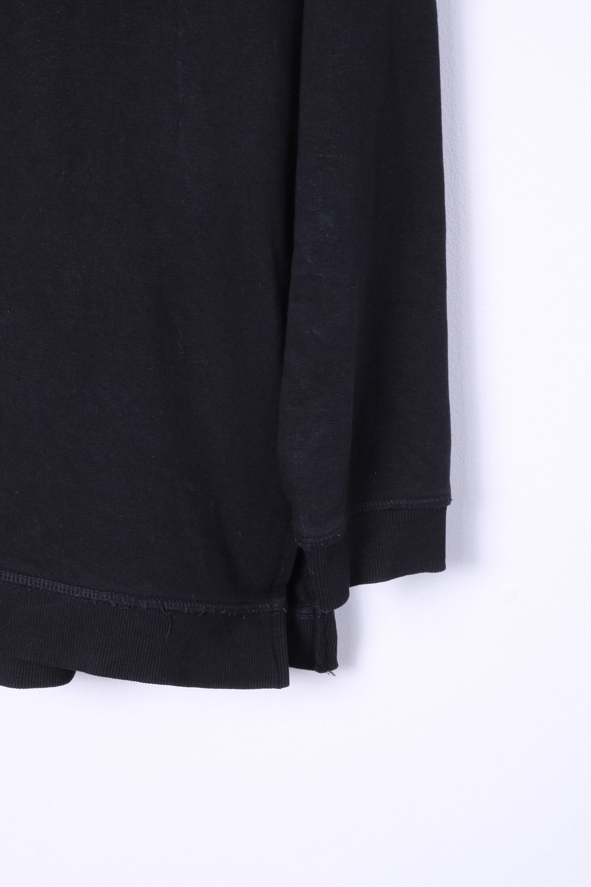 Oviesse Women M Sweatshirt Noir Coton Ras du Cou Top Jumper