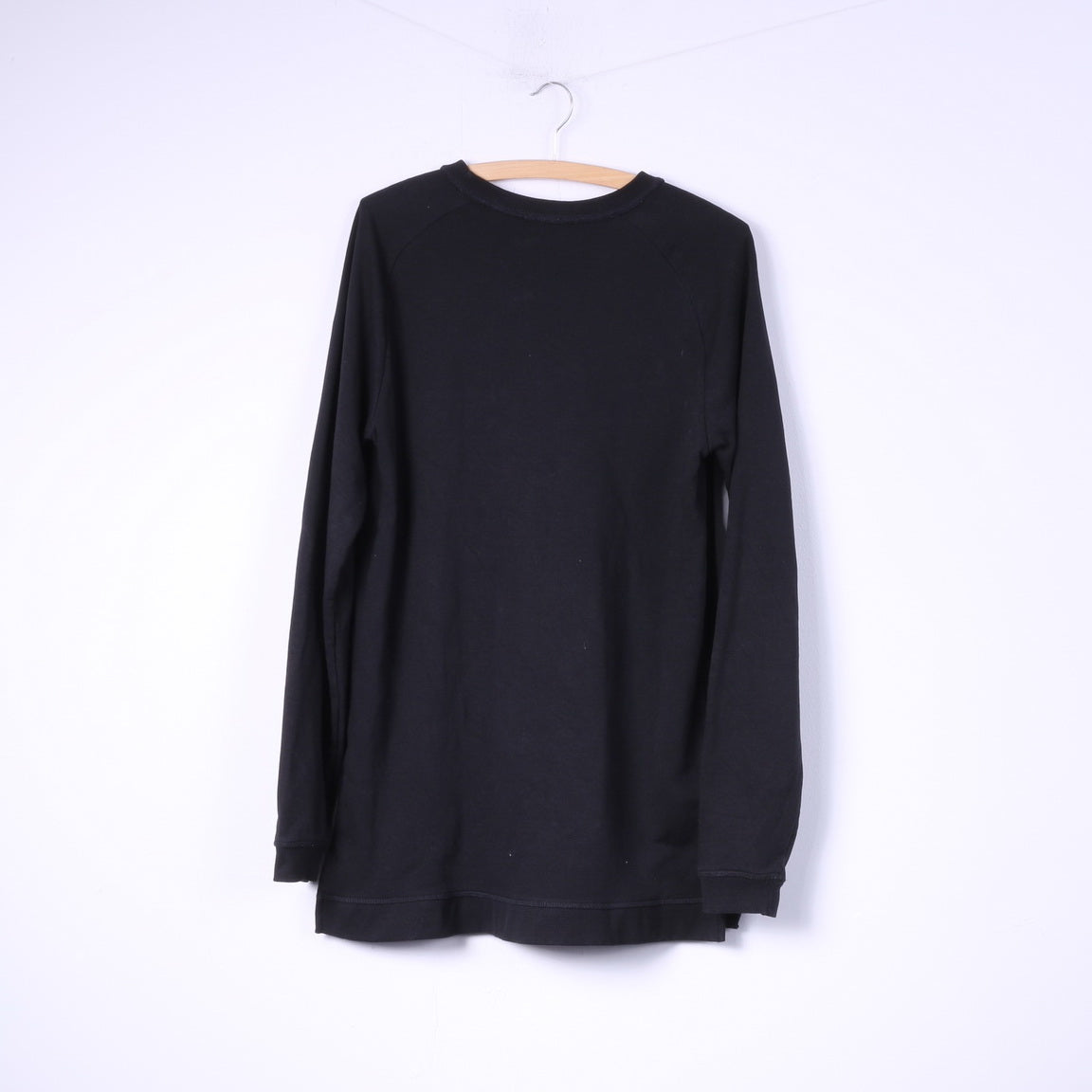 Oviesse Women M Sweatshirt Noir Coton Ras du Cou Top Jumper