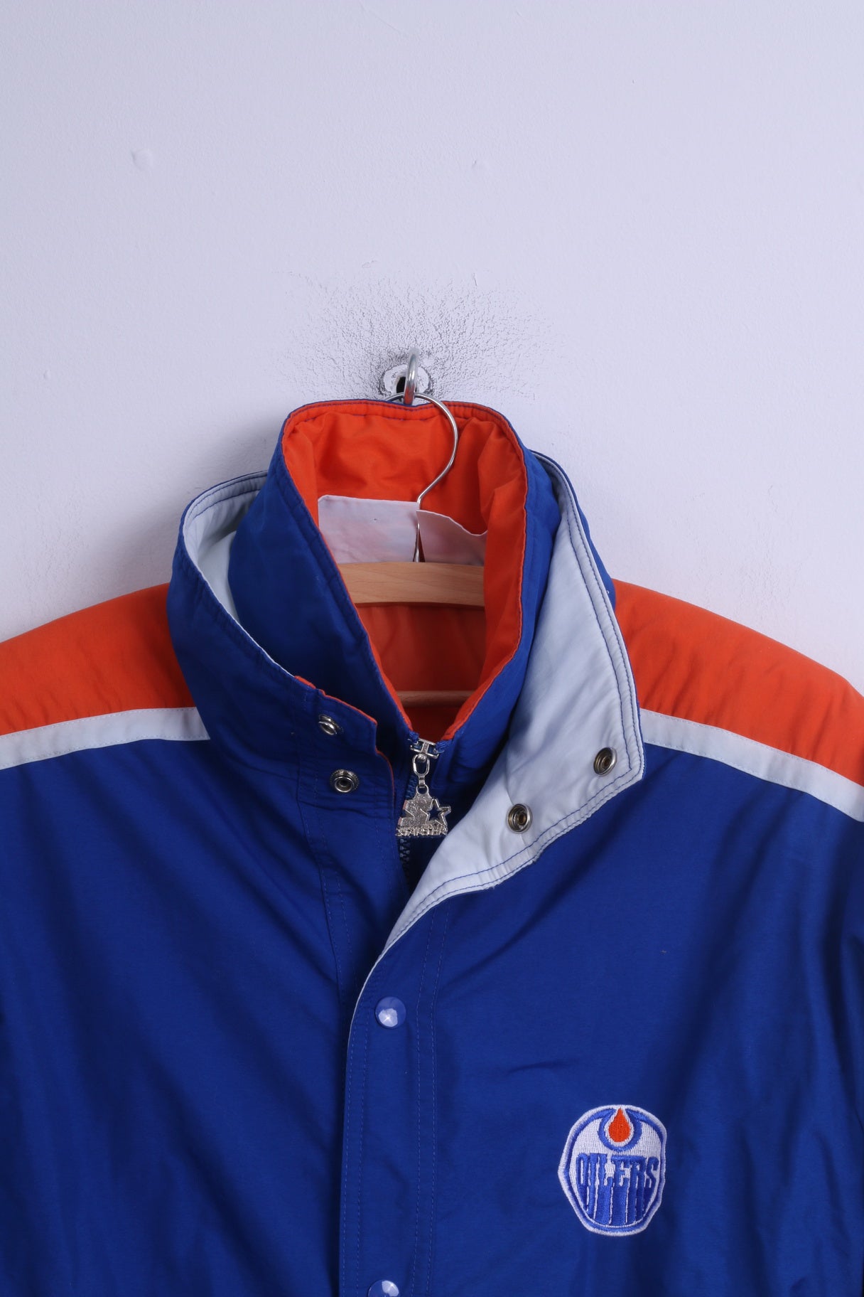 STARTER Boys S 13-14 Age Jacket Blue Sport Padded NHL Oilers Hokey Parka