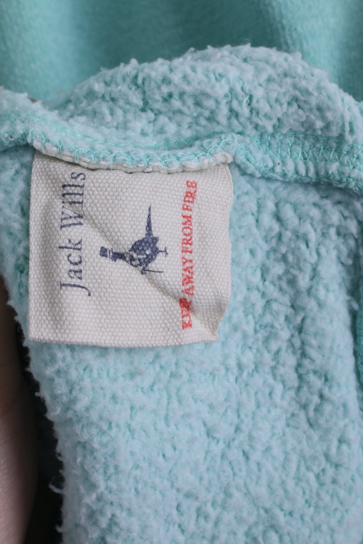 Felpa da donna 10 M di Jack Wills Felpa con cappuccio in cotone menta con cerniera