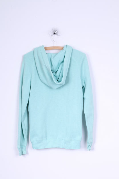 Jack Wills Womens 10 M Sweatshirt Mint Cotton Hooded Zippered Hoodie
